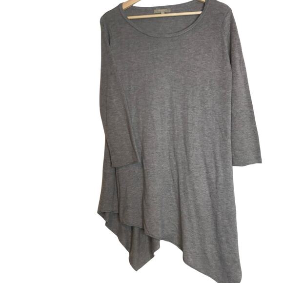 JOAN VASS Studio Small Grey Asymmetrical Long Sweater Tunic Cashmere Blend - Picture 4 of 6